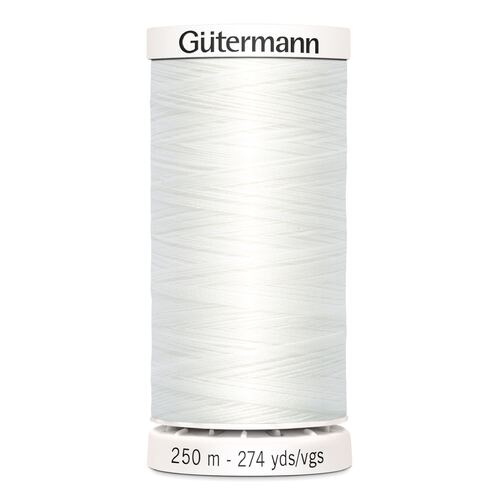 Gutermann, Sew All Thread 250m, Colour 800, WHITE