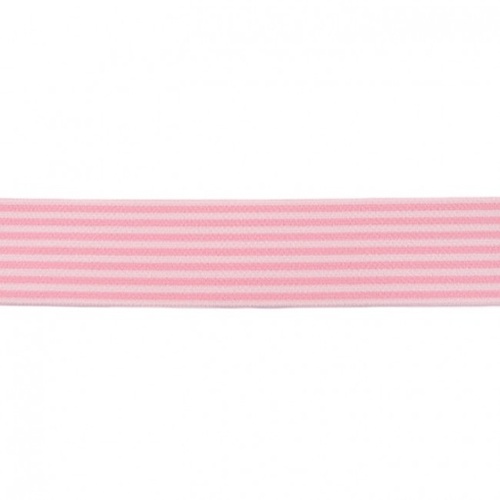 Waistband Elastic, Soft 40mm Stripes Pale Pink Light Pink
