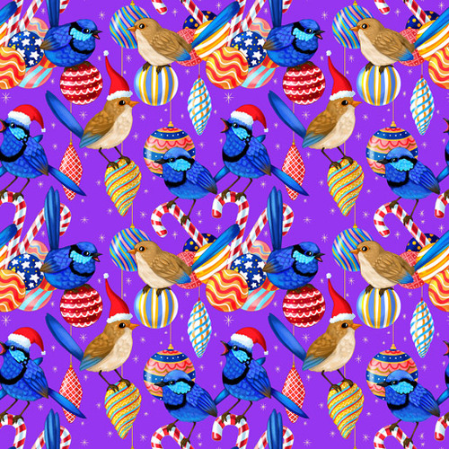 KK Fabrics, A Wild & Colourful Christmas, Warbling Wrens