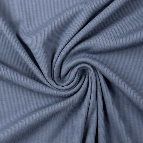 *REMNANT 44cm* European Fine Ribbed Jersey Knit, Oeko-Tex, Blue Grey