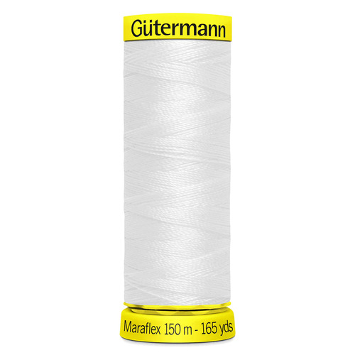 Gutermann, Maraflex Elastic Thread 150m, Colour 800 WHITE