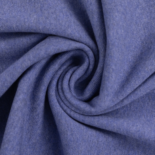 European Cotton Elastane Jersey, Oeko-Tex, Melange Blue Grey