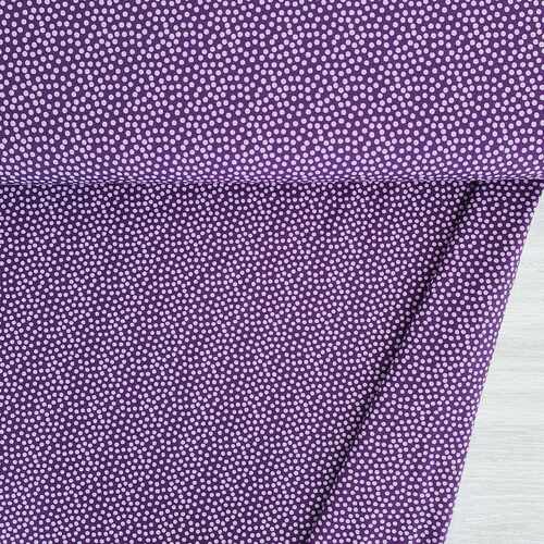 *REMNANT 110cm* European Cotton Elastane Jersey, Oeko-Tex, Spotty Dark Purple Pastel Violet