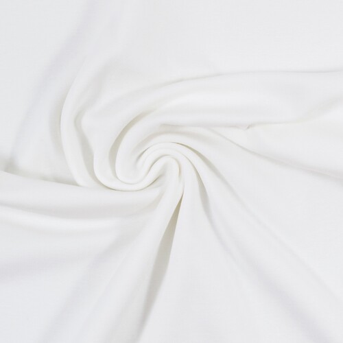 *REMNANT 87cm* European Cotton Elastane Jersey, Solid, Oeko-Tex, White