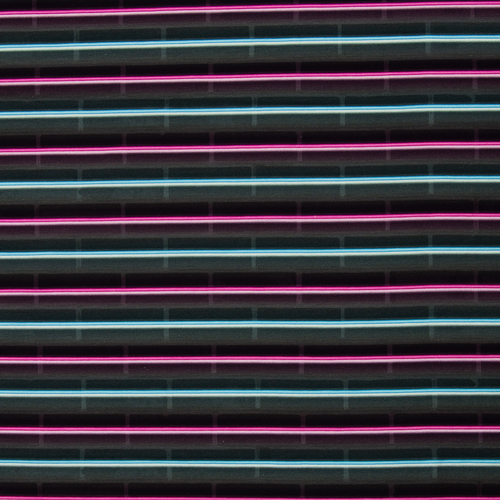 European Knit, Oeko-Tex French Terry, Glow Stripes Bright Pink/Light Blue