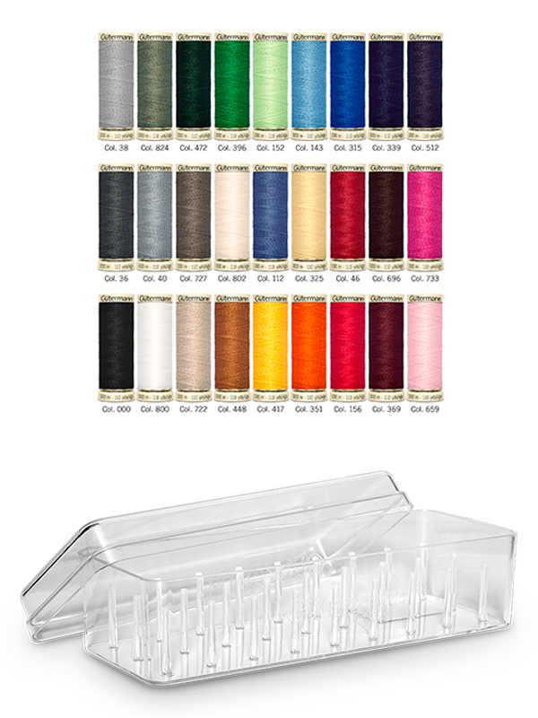 Gutermann, Sewing Thread Set, Box 27 x 100m Sew All Spools Wattle