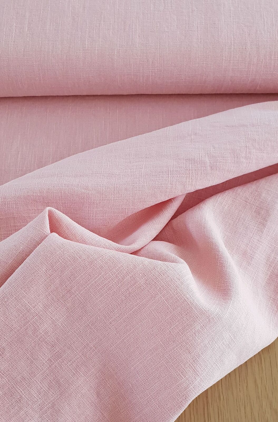 European Linen Fabric Solid Ivory Wattle Hill Fabrics