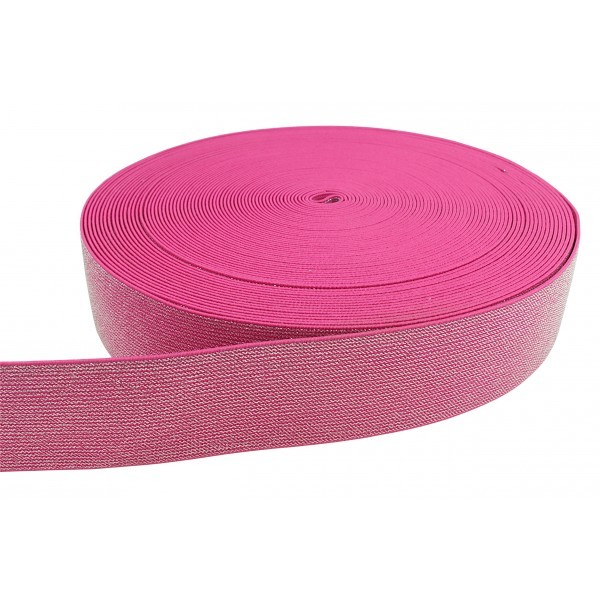 Waistband Elastics Glitter Pink Elastic 50mm Wattle Hill Fabrics
