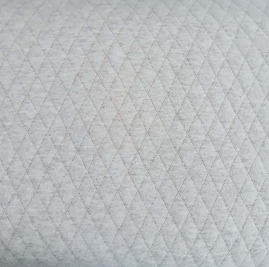 European Quilted Double Sided Knit, Diamonds, 1.7cm x 3cm, Melange