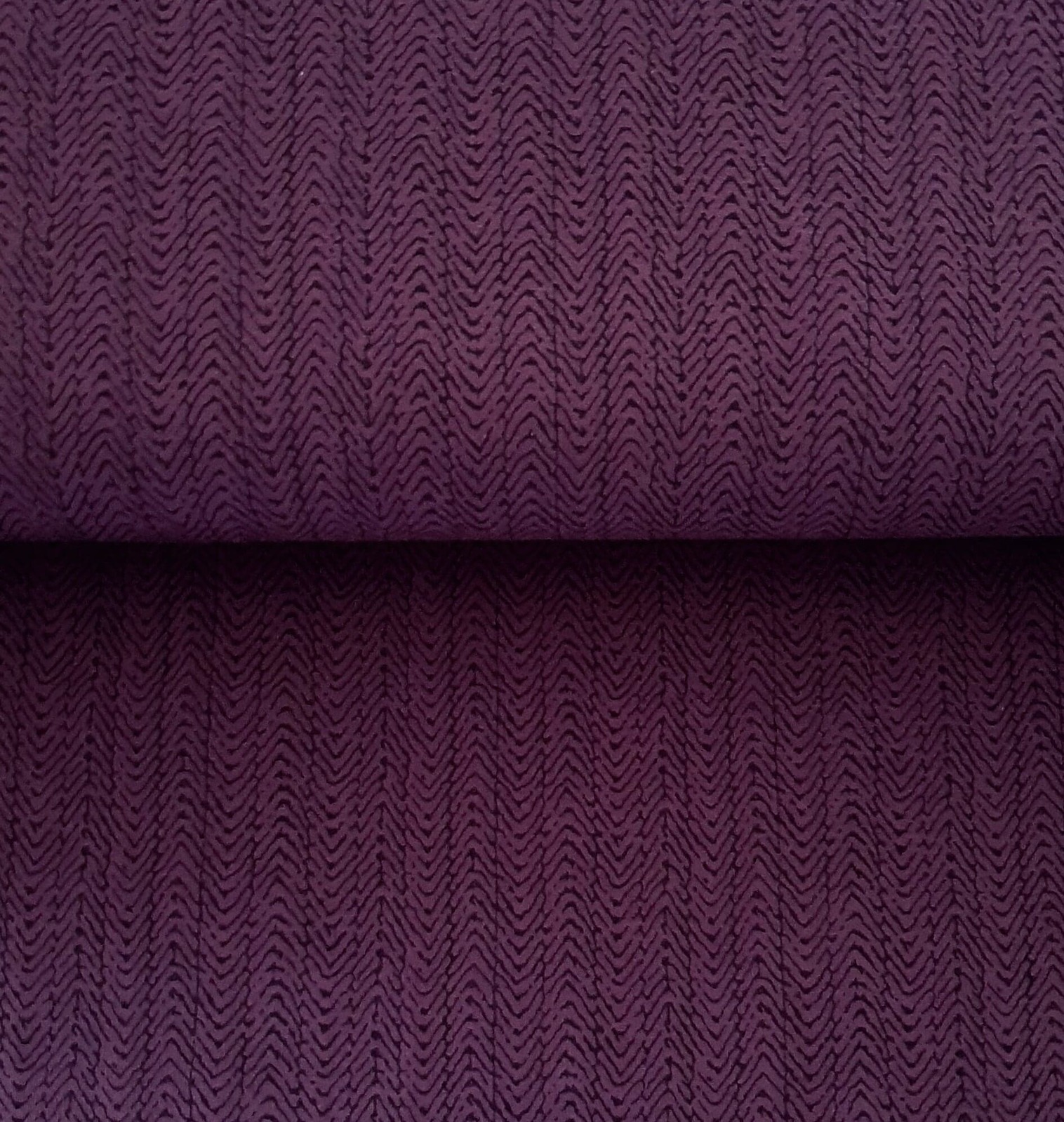 European Cotton Elastane Jersey OekoTex ZigZag Lines, Wine