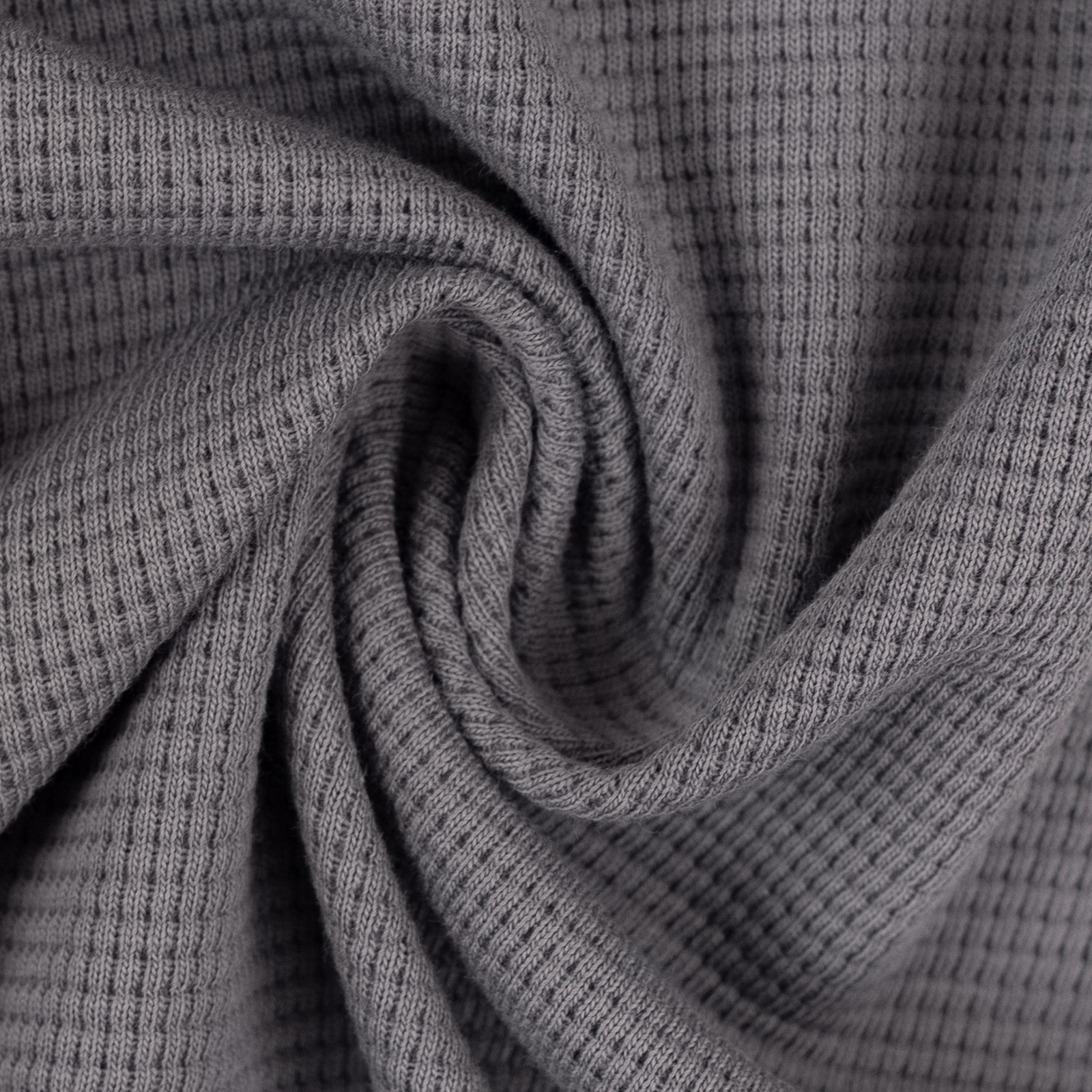 European Waffle Jersey Knit, OekoTex, Warm Charcoal Grey Wattle Hill