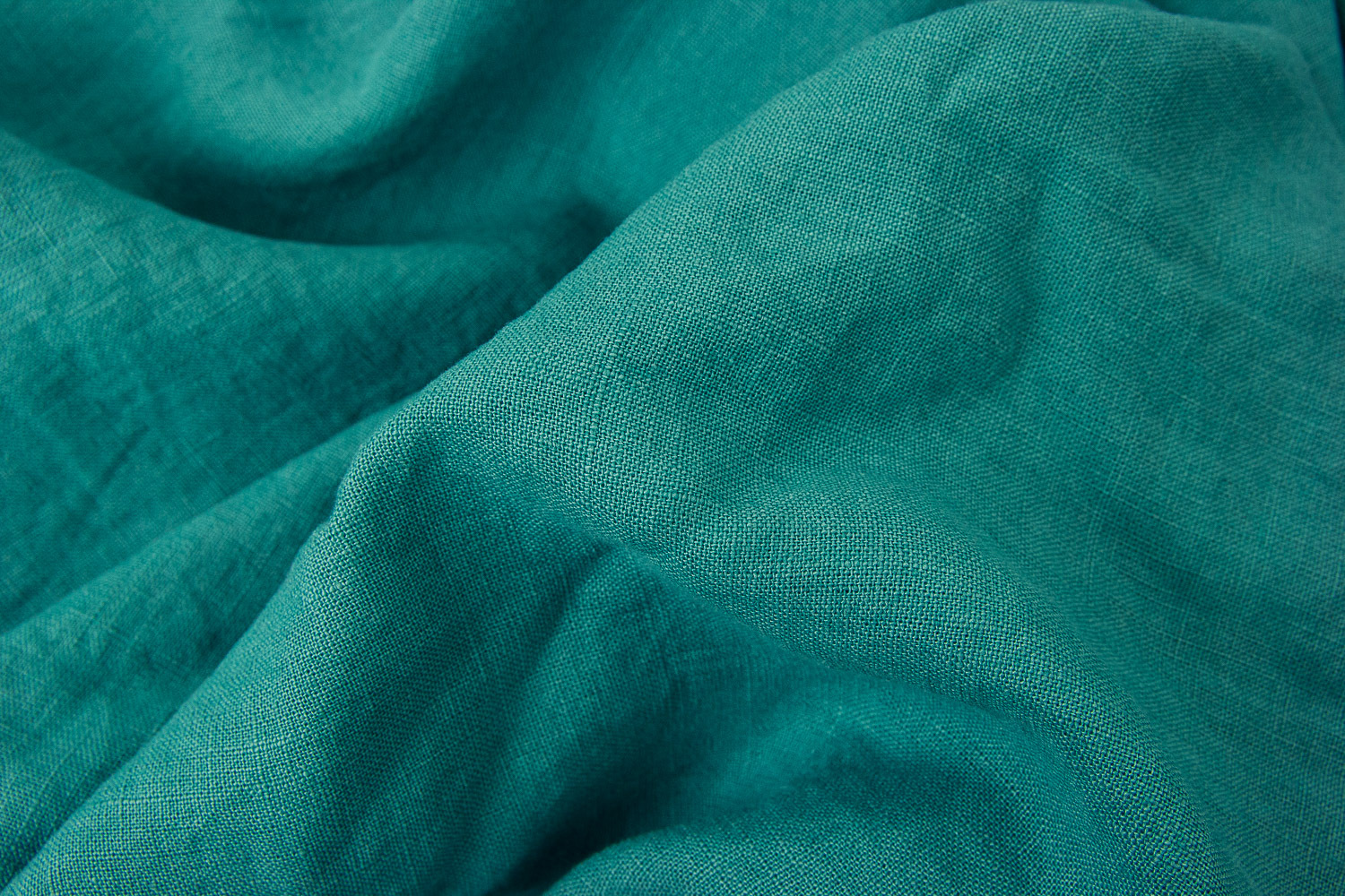 European Linen Fabric Solid Teal Wattle Hill Fabrics