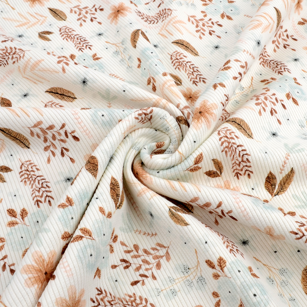 Tygdrommar, GOTS Organic Ribbed Knit Ariel Wattle Hill Fabrics