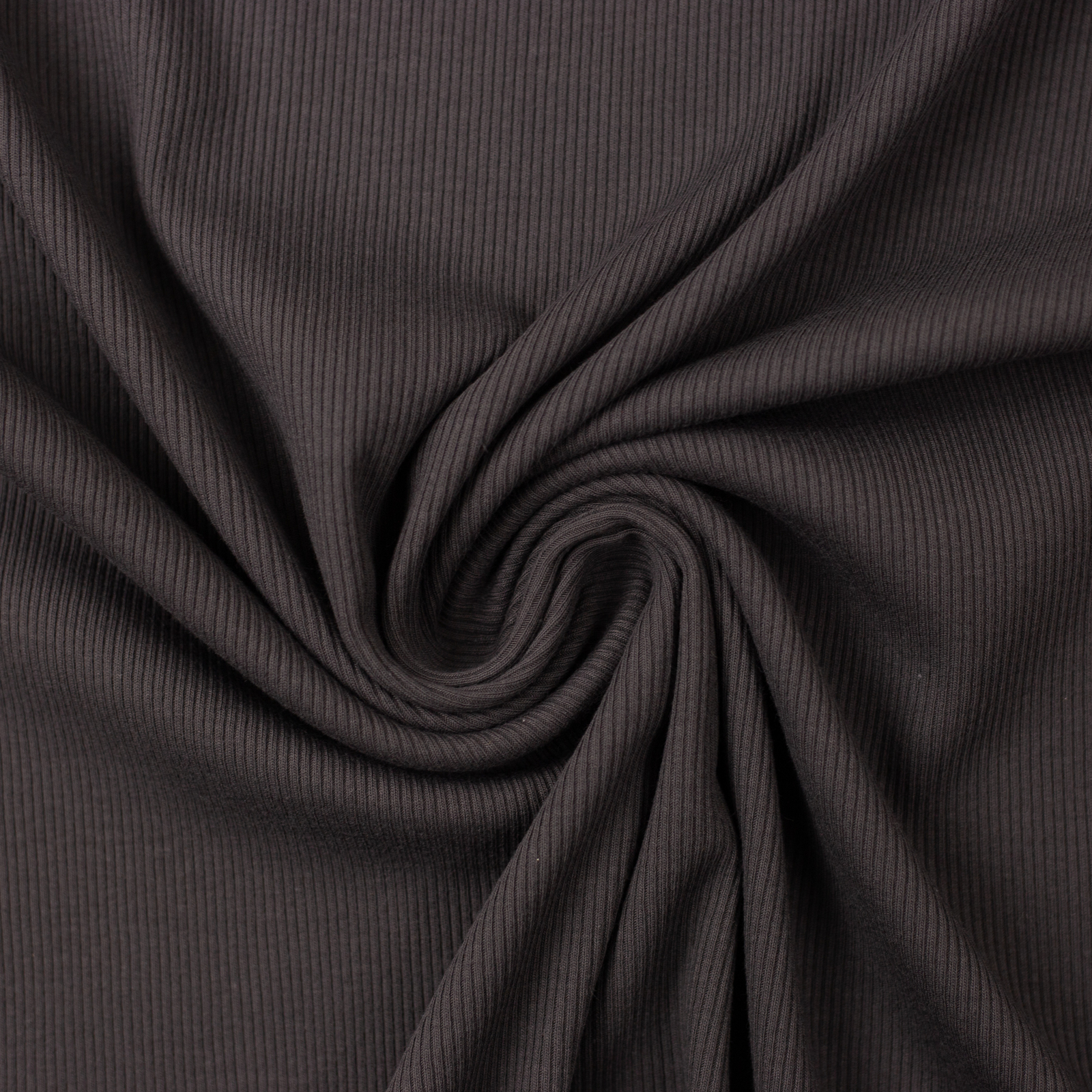 European Fine Ribbed Jersey, Oeko-Tex, Charcoal Grey