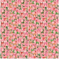 Makower UK, Christmas Brights, Reindeers Pink
