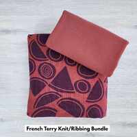 *2 PIECE BUNDLE DEAL* European Knit, Oeko-Tex French Terry, Stoke the Fire Port & Chestnut  Ribbing