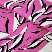 European Viscose Jersey Knit, Oeko-Tex, Printed Flowers Fuchsia