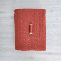 *2 PIECE REMNANT BUNDLE* European Cable Sweater Knit, Terracotta & Thread