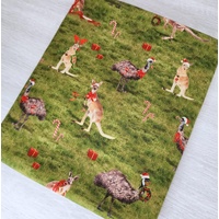 *REMNANT 154cm* KK Fabrics, The Night Before Christmas, Festive Emu and Kangaroo Allover