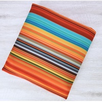*REMNANT 135cm* European Softshell, Nano Stretch, Stripes Multi Light Blue