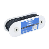 Elastic, Uni-Trim Premium Braided 3mm, Black 300m Roll