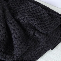 *REMNANT 110cm* European Big Knit, Oeko-Tek, Black