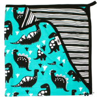 PaaPii, Reversible Baby Blanket Dino Turquoise
