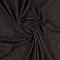 European Cotton Elastane Jersey Knit, Oeko-Tex, Denim Look, Black 