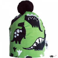 PaaPii Design, Organic Pom Pom Beanie, Dino Forest