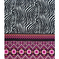 European Viscose Jersey Knit, Oeko-Tex, Zebra Design, Border Black/White