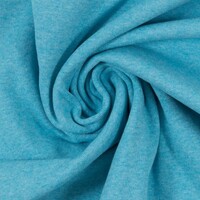 European Cotton Elastane Jersey, Oeko-Tex, Melange Turquoise