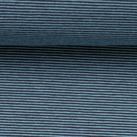 European Cotton Elastane Jersey, Oeko-Tex, 1mm Stripes Light/Dark Blue