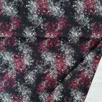 European Cotton Elastane Jersey, Oeko Tex, Speckles, Black/Raspberry