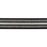 Waistband Elastic, 40mm Glitter Stripes Multicolour