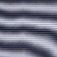European Cotton Elastane Jersey, Oeko Tex, Stripes 3mm Dark Blue
