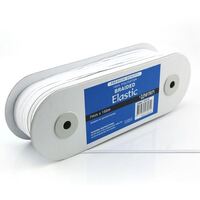 Elastic, Uni-Trim Premium Braided 7mm, White 150m Roll