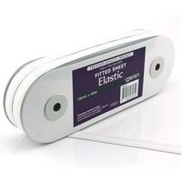 Elastic, Uni-Trim Fitted Sheet 18mm - White 40m Roll