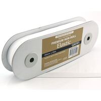 Elastic, Uni-Trim Premium Non-Roll 20mm - White 25m Roll