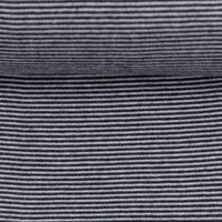 European Cotton Elastane Jersey, Oeko-Tex, 1mm Stripes Navy/White