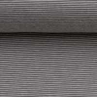 European Ribbing, Oeko-Tex, 1mm Stripes Light/Dark Grey