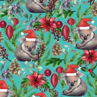 KK Fabrics, Unalloyed Aussie Christmas, Koala Aqua