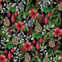 KK Fabrics, Unalloyed Aussie Christmas, Wreath Black