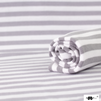 PaaPii Design - Ribbing GOTS Organic Grey/White Striped