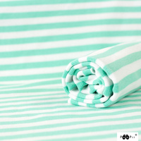 PaaPii Design - Ribbing GOTS Organic Mint/White Striped