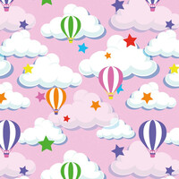 *REMNANT 69cm* European Cotton Elastane Jersey, Oeko-Tex, Air Balloons Pink