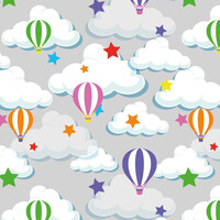 European Cotton Elastane Jersey, Oeko-Tex, Air Balloons Grey