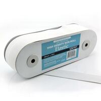 Elastic, Uni-Trim High Density 38mm - White, per 20m Roll