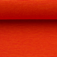 European Cotton Elastane Jersey, Oeko-Tex, 1mm Stripes Orange/Red