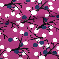 PaaPii Design, GOTS Organic Jersey, Berry Tree Purple Blueberry