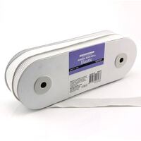 *4 PIECE REMNANT* Elastic, Uni-Trim Ribbed Non-Roll 32mm - White